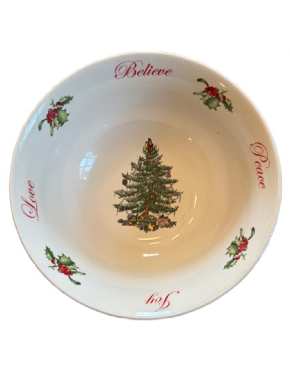 Spode Christmas Tree 2011 Annual Collection 6” Bowl Believe Peace Joy Love EUC